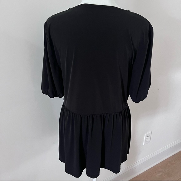 Lane Bryant Classic Perfect Sleeve Sweetheart-Neck Surplice Peplum Top| 14-16| - Picture 6 of 9